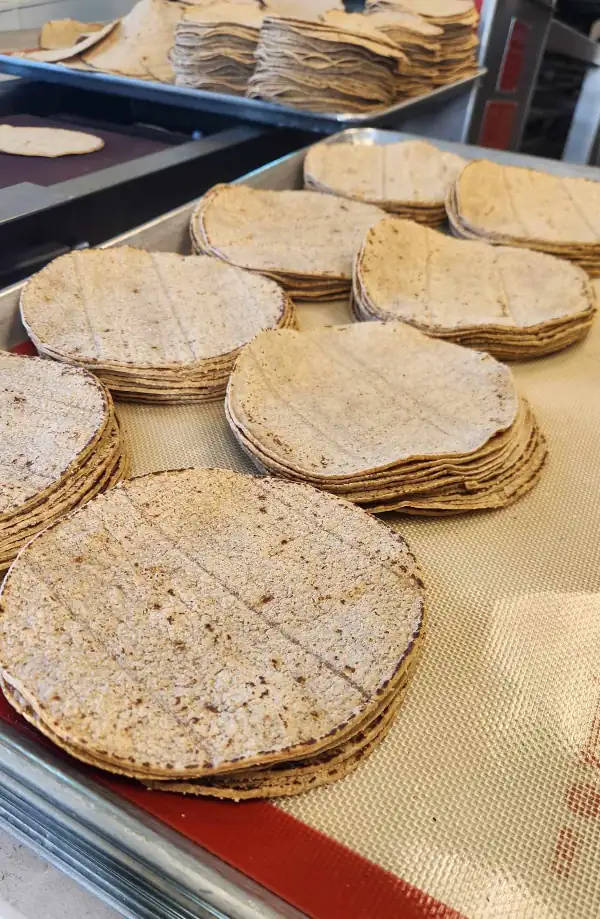 Visitors touring the Vermont Tortilla Company factory
