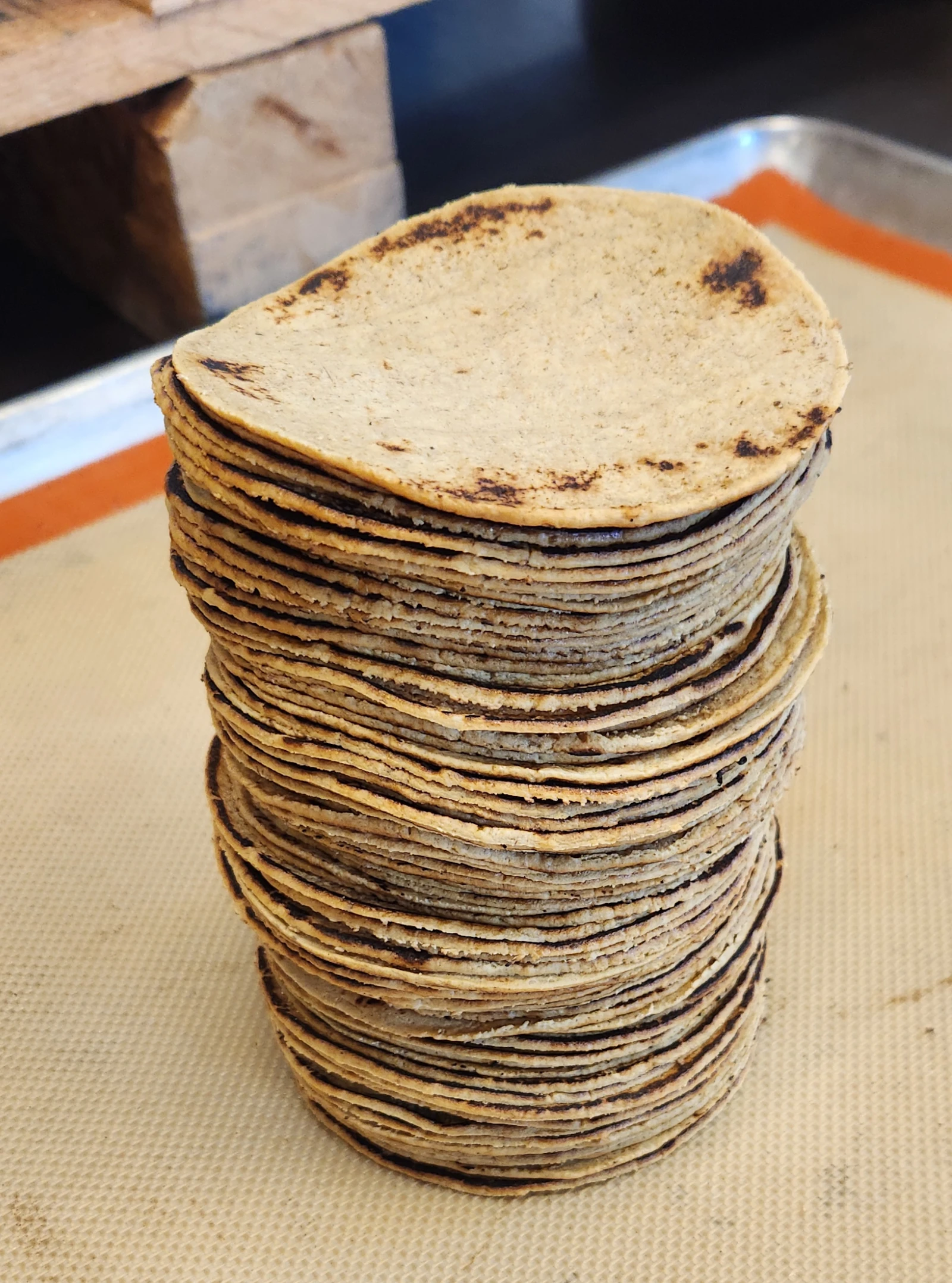 bulk stack of 4 inch street taco tortillas