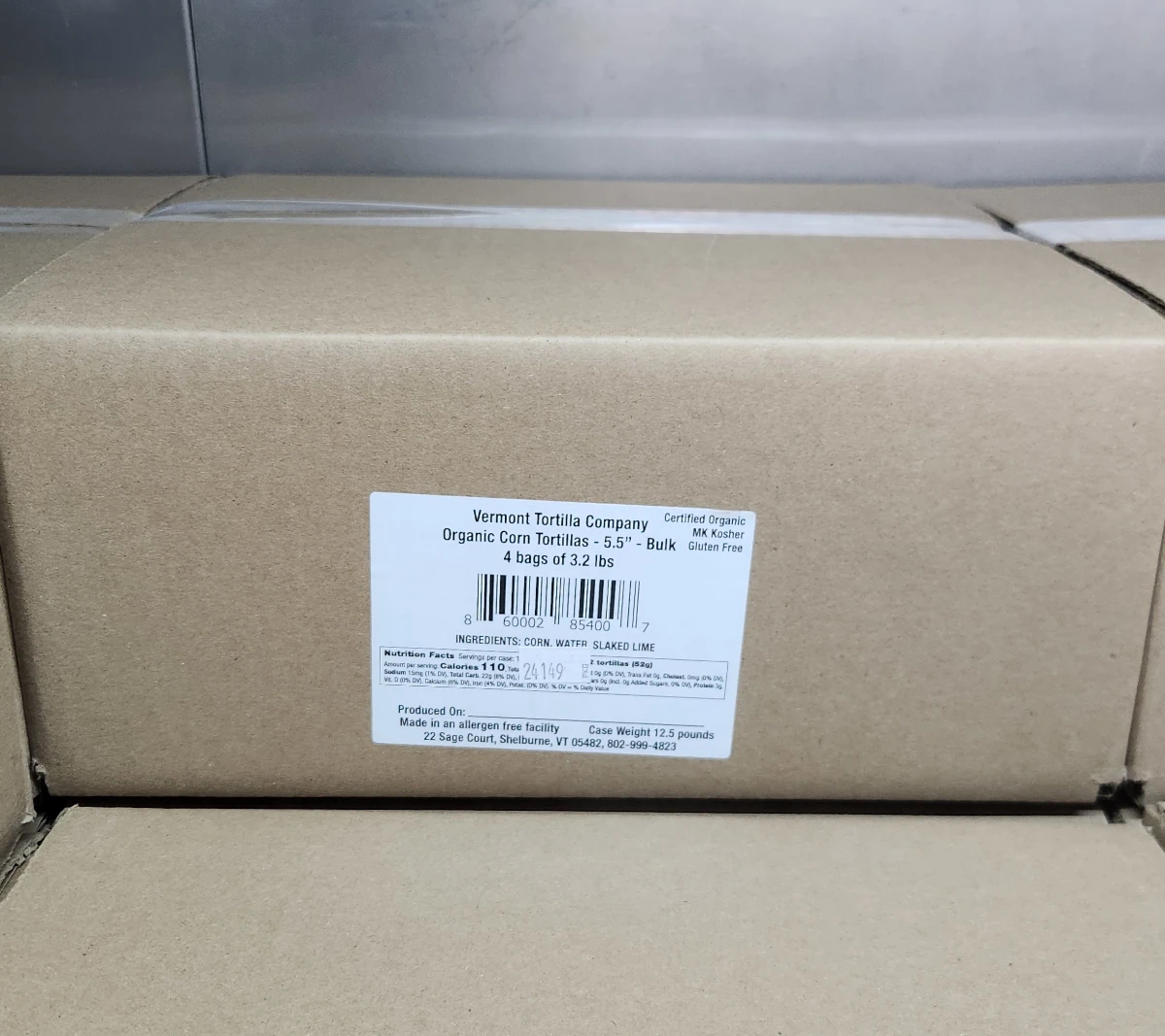 bulk case of 6 inch corn tortillas